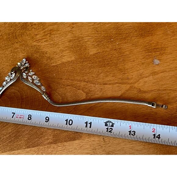 Vintage Crown Trifari Philippe GOLD & Rhinestone Marquis Stone Choker Necklace - Picture 14 of 15